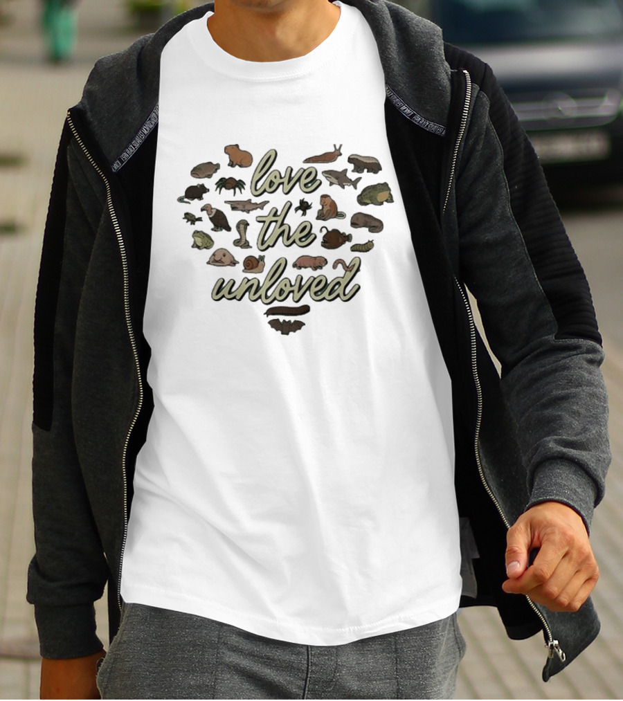 Love The Unloved Animal Heart Collage Wildlife T-Shirt