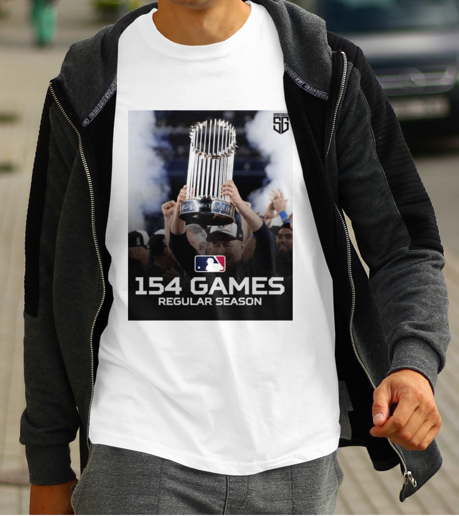 MLB 154 Games Regular Season World Series Champions Trophy T-Shirt