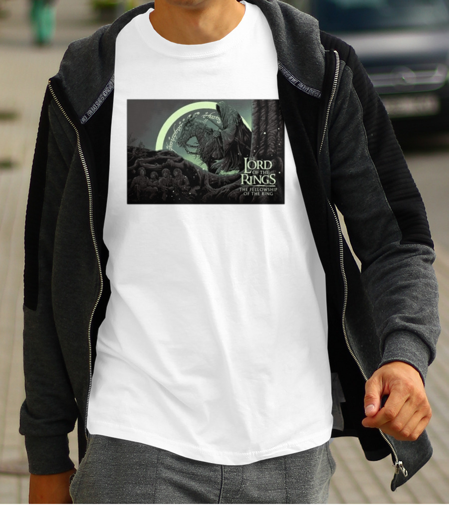 The Lord Of The Rings The Fellowship Of The Ring Nazgûl And Hobbits Scene T-Shirt