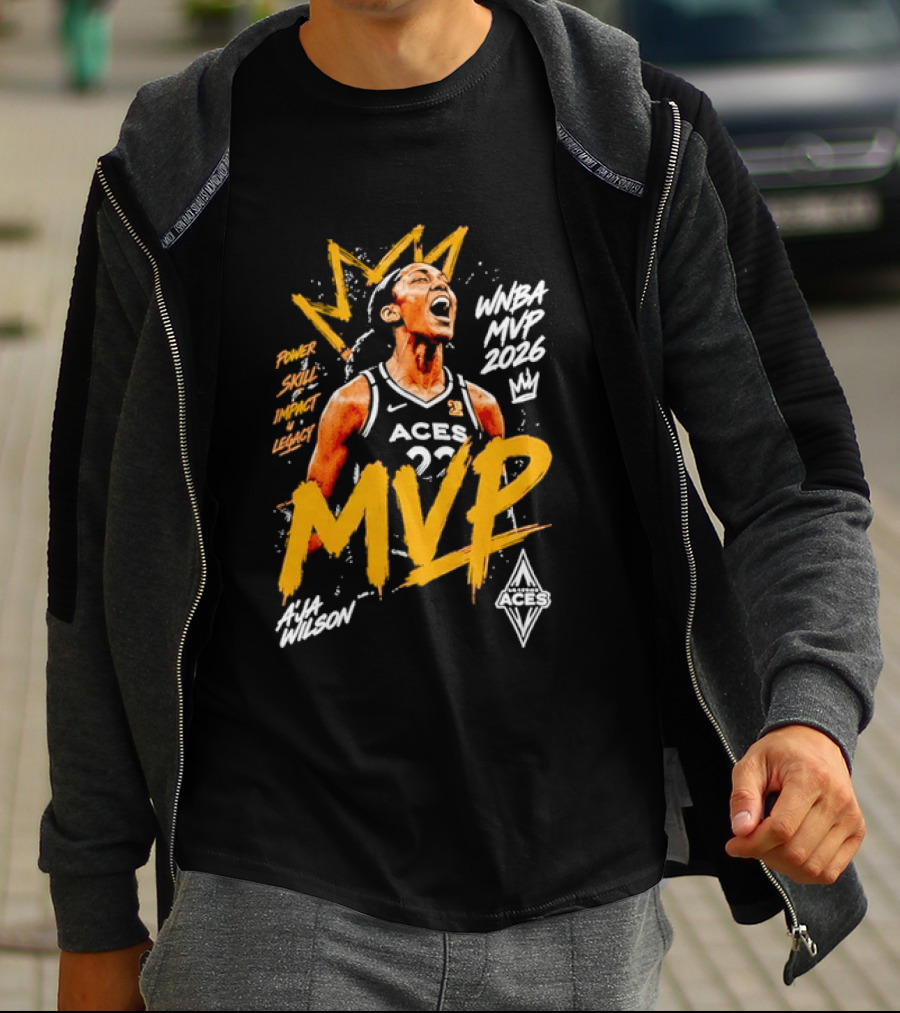 A'ja Wilson Las Vegas Aces MVP WNBA 2026 Power Skill Impact Legacy T-Shirt
