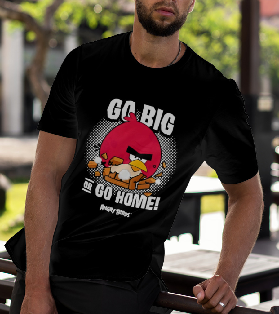 Angry Birds Go Big Or Go Home Red Bird Gaming T-Shirt