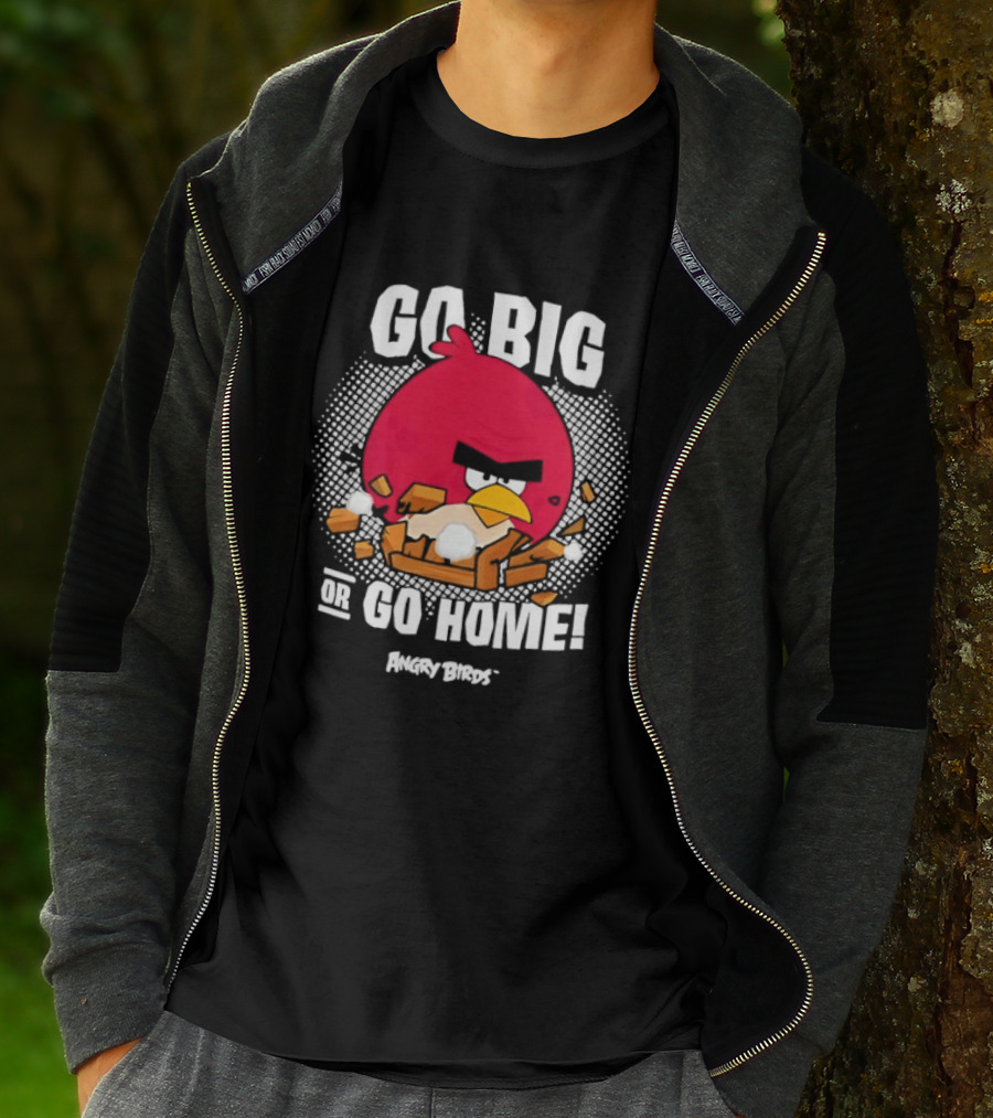 Angry Birds Go Big Or Go Home Red Bird Gaming T-Shirt