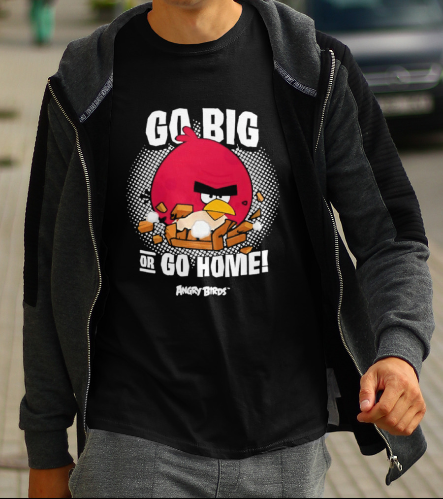 Angry Birds Go Big Or Go Home Red Bird Gaming T-Shirt