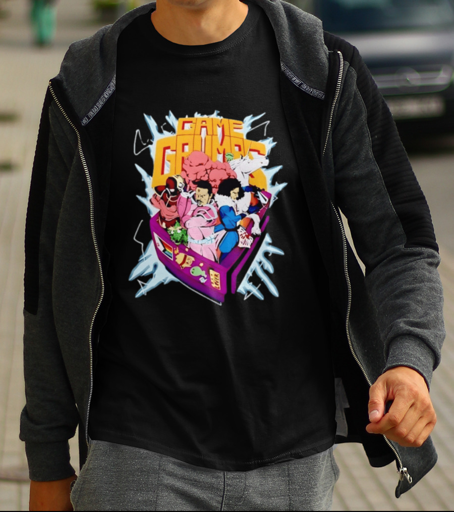 Game Grumps YouTube Gaming Retro Arcade Characters Explosion T-Shirt
