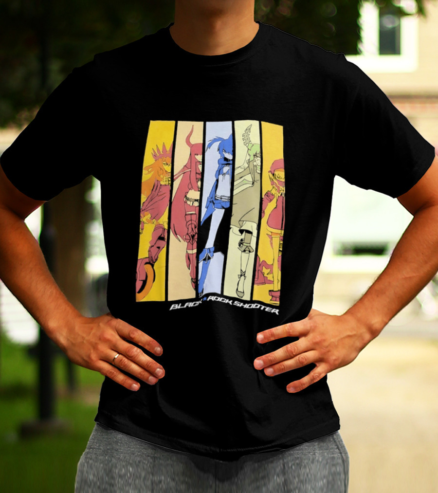Black Rock Shooter Anime Characters Panel T-Shirt