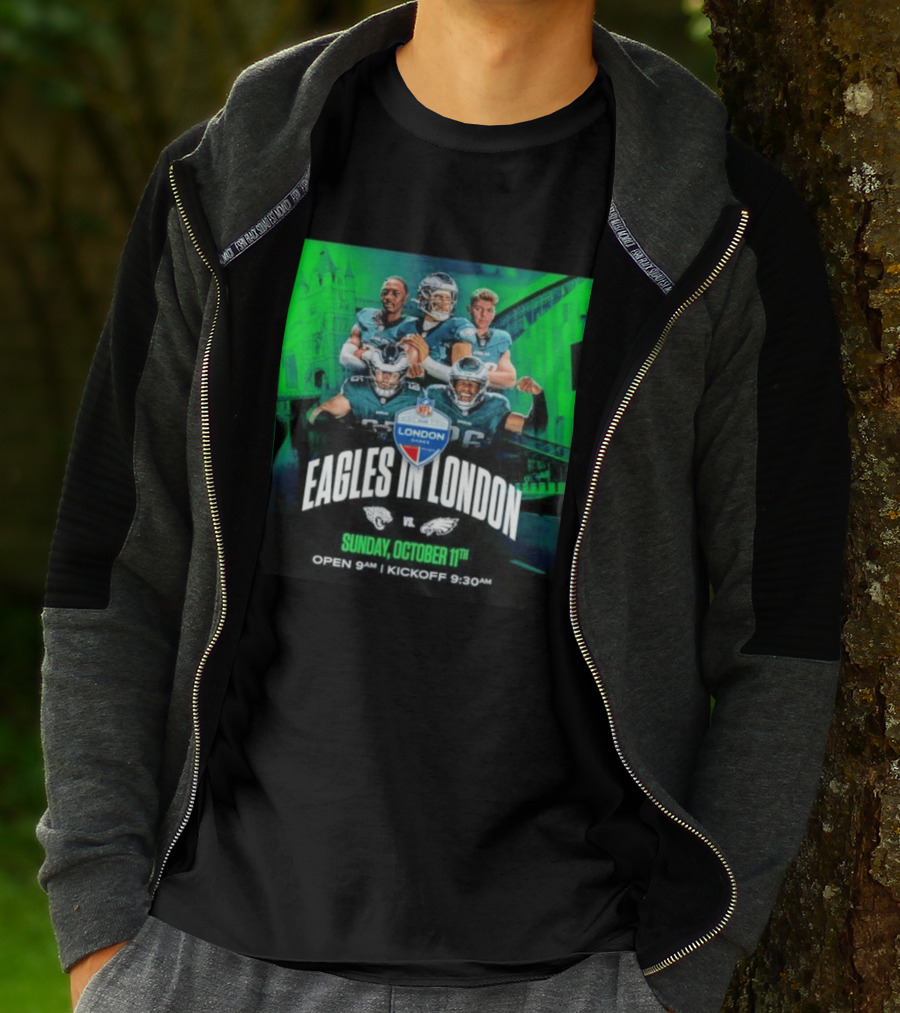 Eagles In London NFL London Games Jacksonville Vs Philadelphia Sunday October 11th 9AM T-Shirt