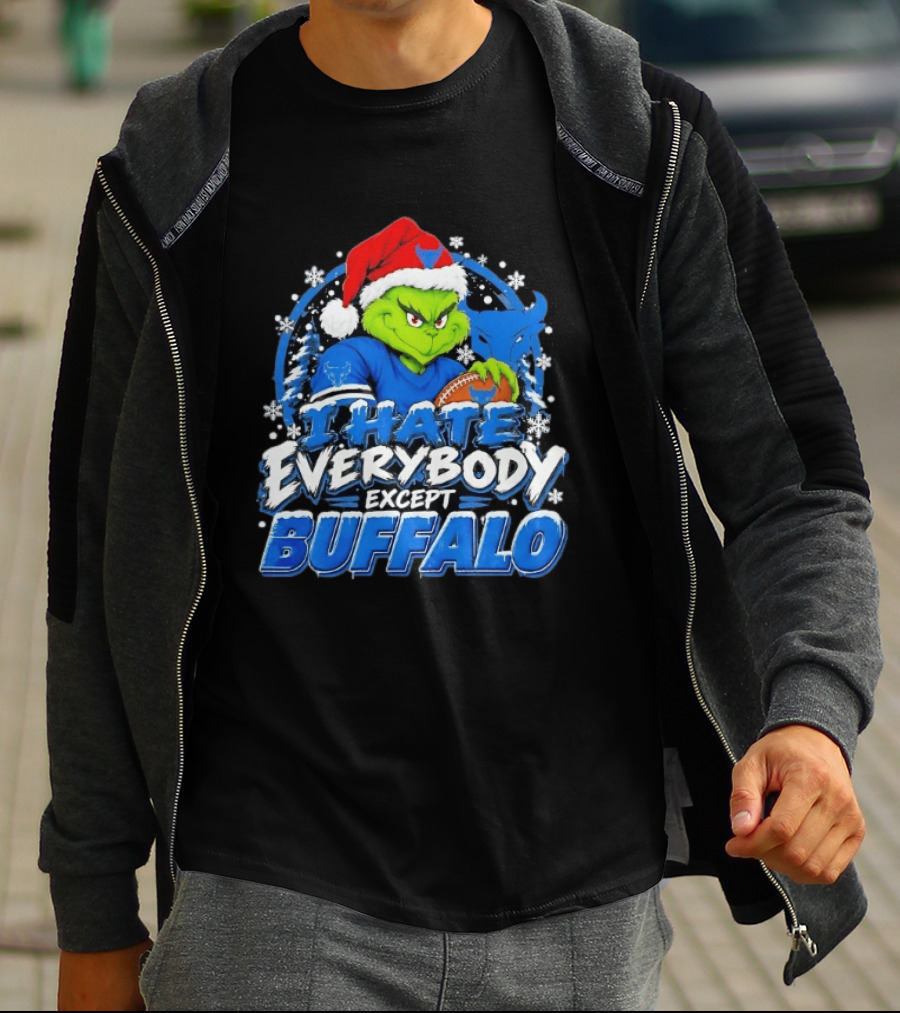 I Hate Everybody Except Buffalo Grinch X Buffalo Bulls Christmas 2026 T-Shirt