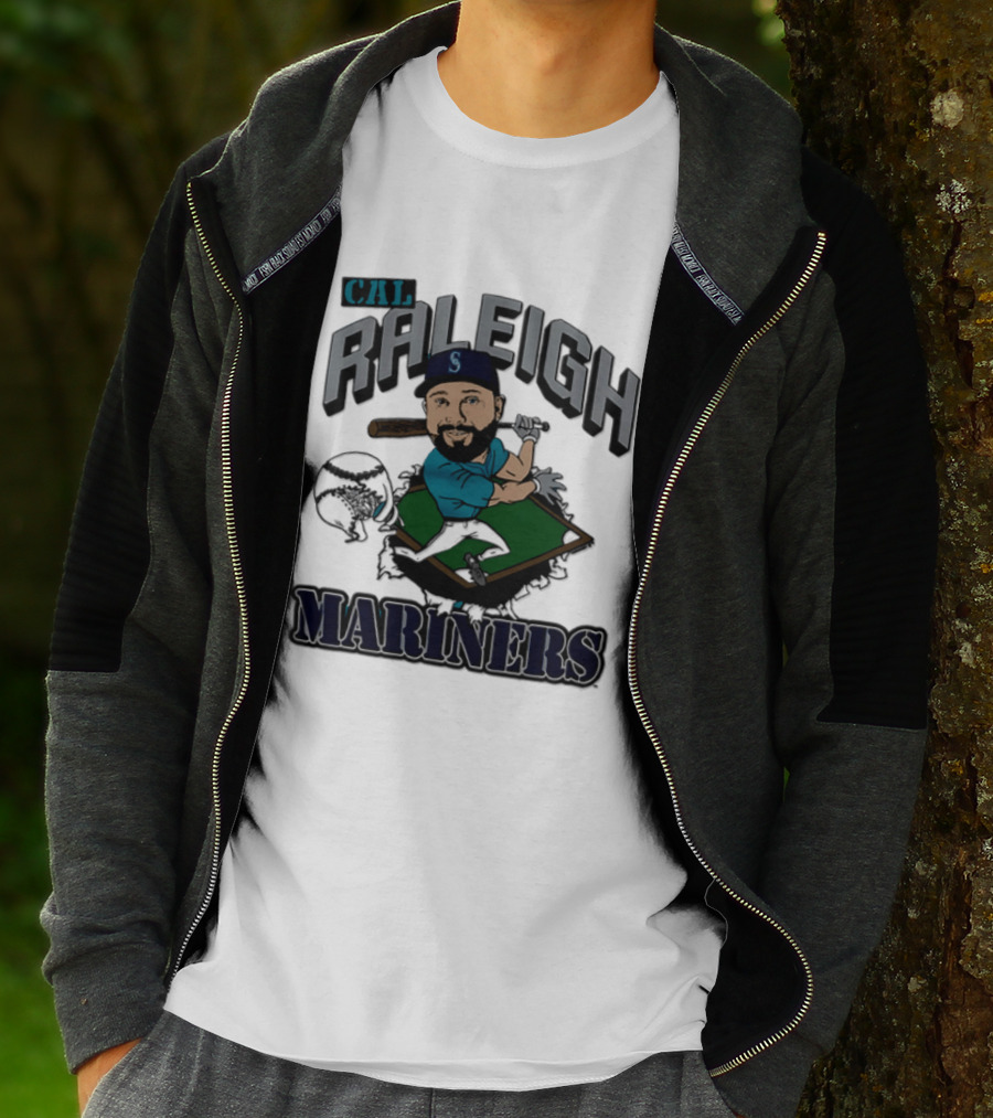Cal Raleigh Seattle Mariners Player Caricature MLB T-Shirt