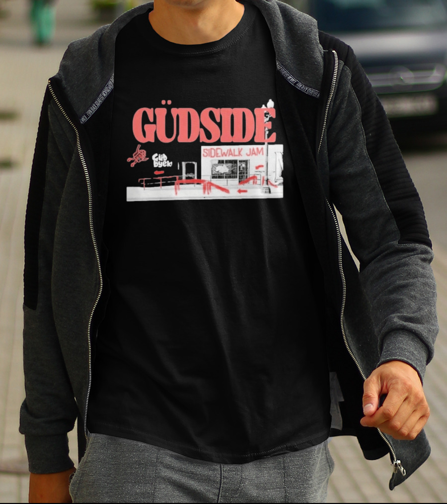 Güdside Sidewalk Jam Güd Byek Skateboard Street T-Shirt