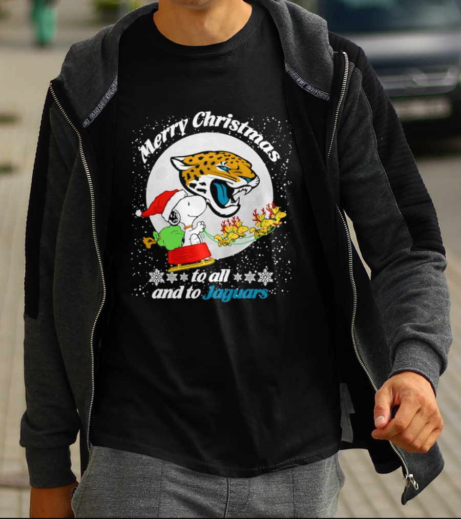 Merry Christmas Snoopy To All And To Jaguars T-Shirt
