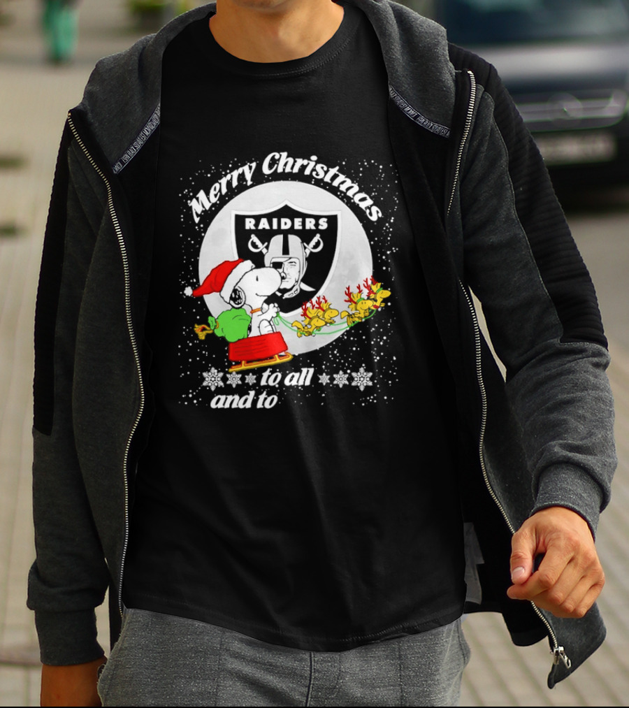 Merry Christmas Raiders Snoopy Santa Reindeer T-Shirt