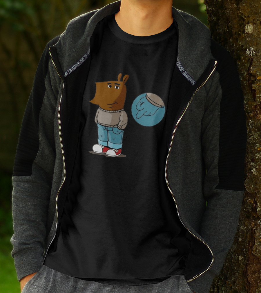 Chill Guy Middle Finger Bear Sweater Jeans Casual T-Shirt