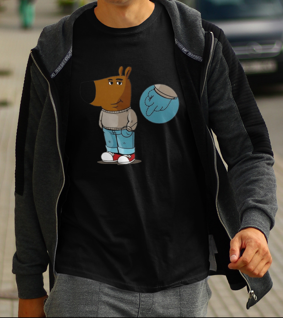 Chill Guy Middle Finger Bear Sweater Jeans Casual T-Shirt