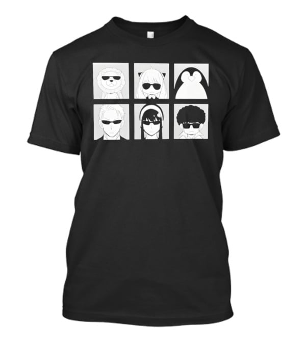 Spy X Family Characters In Sunglasses Box Grid T-Shirt