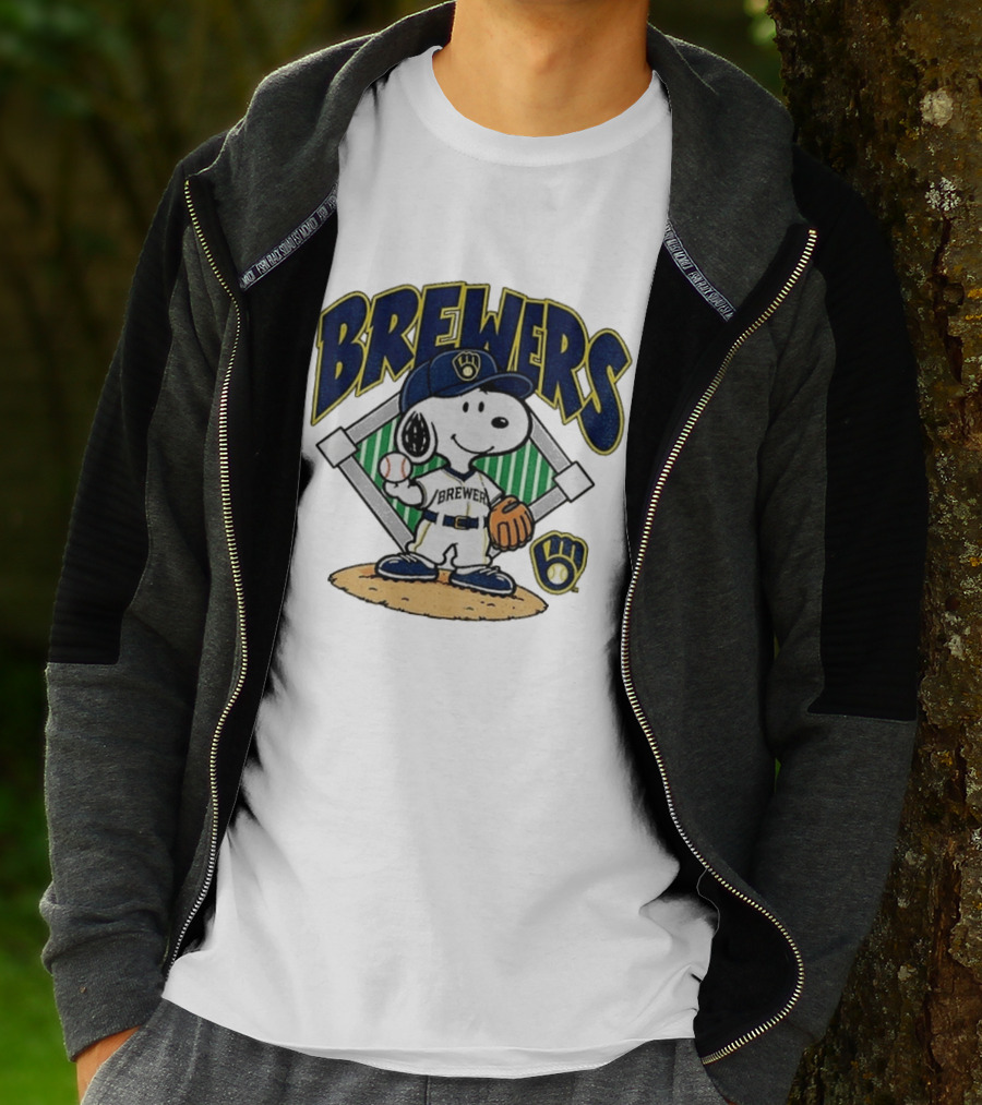 Brewers Snoopy Baseball Take October Milwaukee MLB T-Shirt