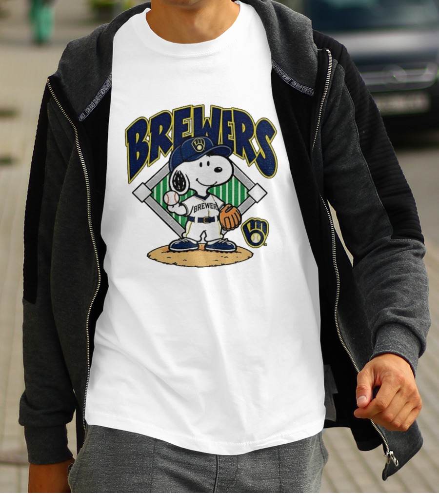 Brewers Snoopy Baseball Take October Milwaukee MLB T-Shirt
