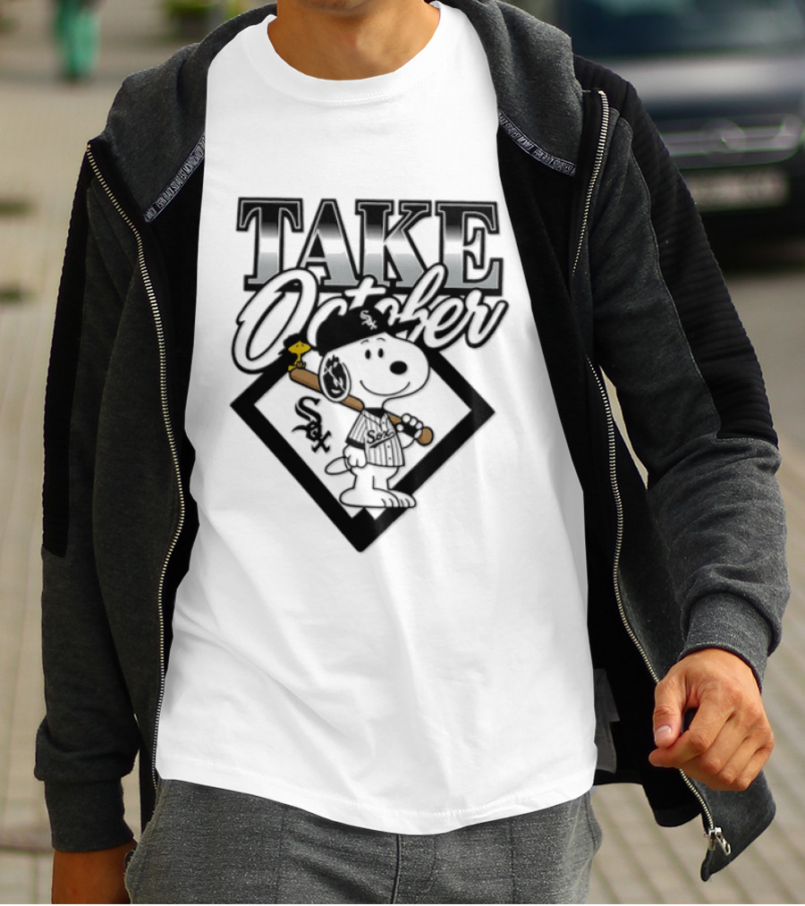 Snoopy Take October Chicago White Sox MLB Baseball Postseason Cartoon T-Shirt