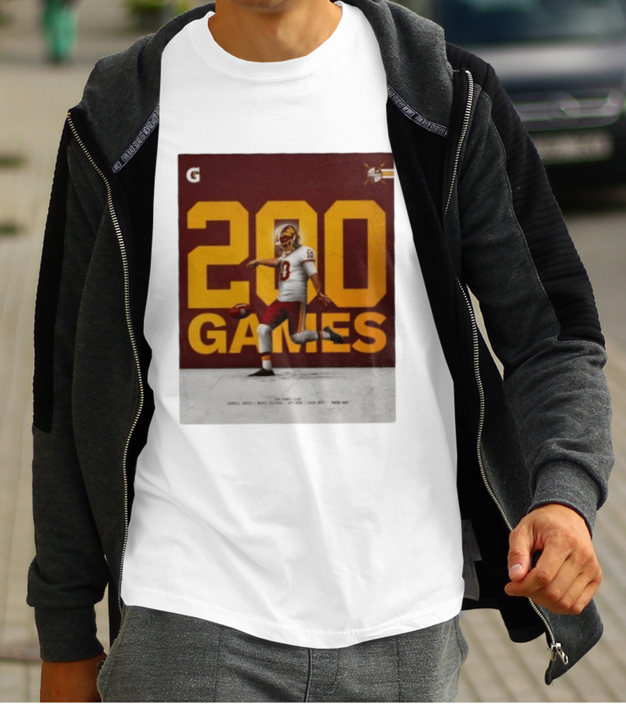 200 Games Tress Way 200 Games Club Washington Commanders T-Shirt