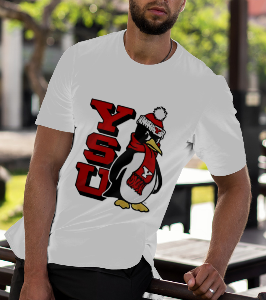Youngstown State University YSU Penguin Winter Hat Scarf T-Shirt