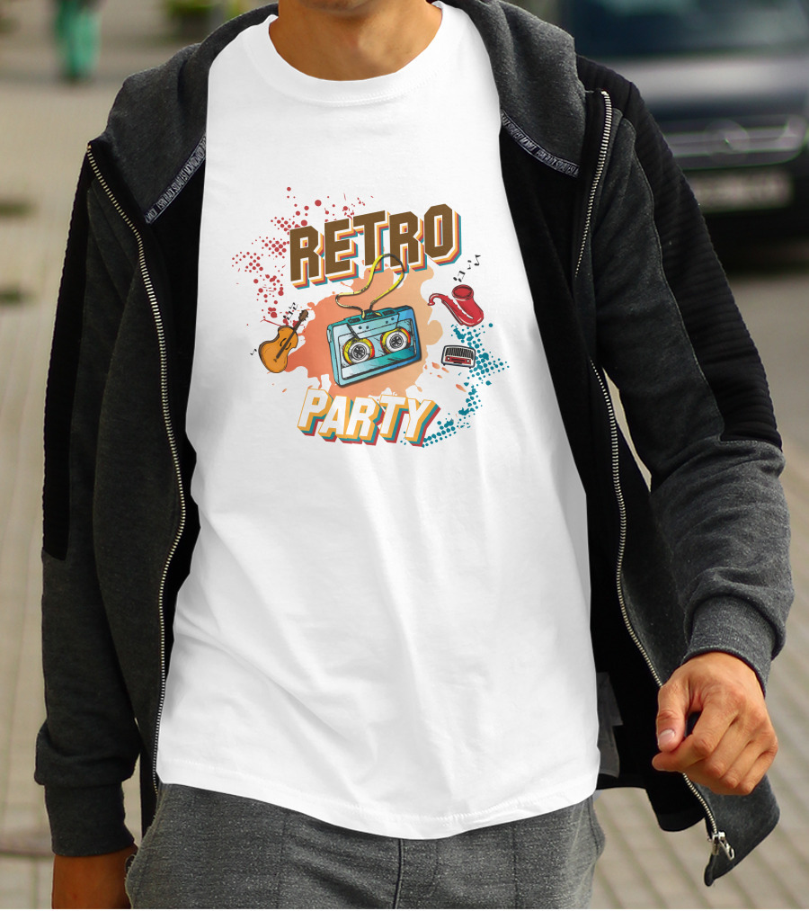 Retro Party Cassette Music T-Shirt