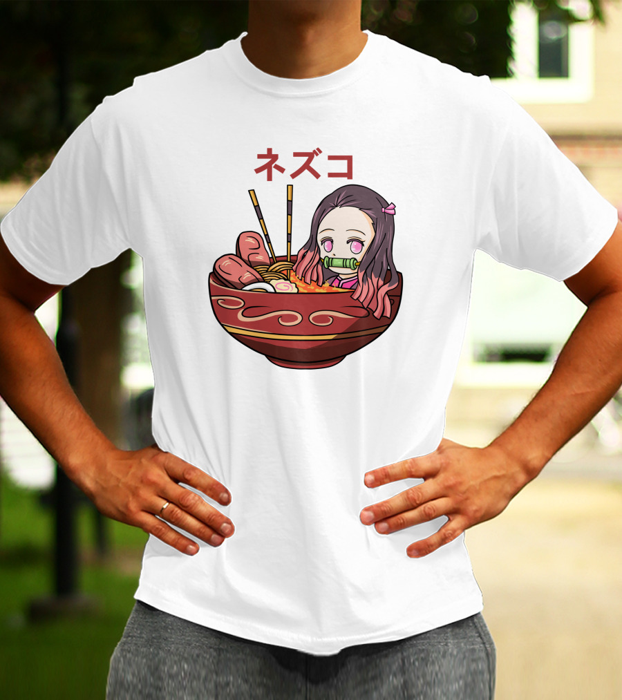 Nezuko Ramen Bowl Kimetsu No Yaiba Demon Slayer Character T-Shirt