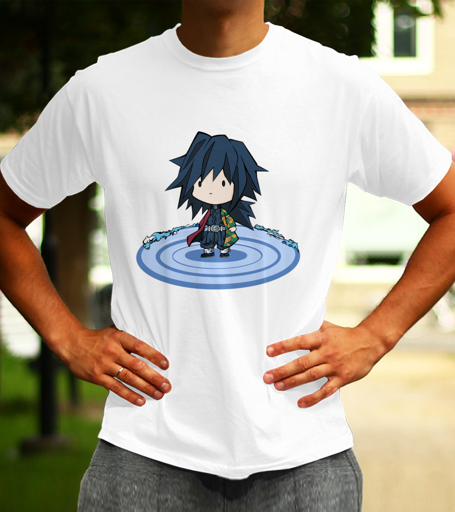 Giyu Tomioka Chibi Character Water Circle Kimetsu No Yaiba Demon Slayer T-Shirt