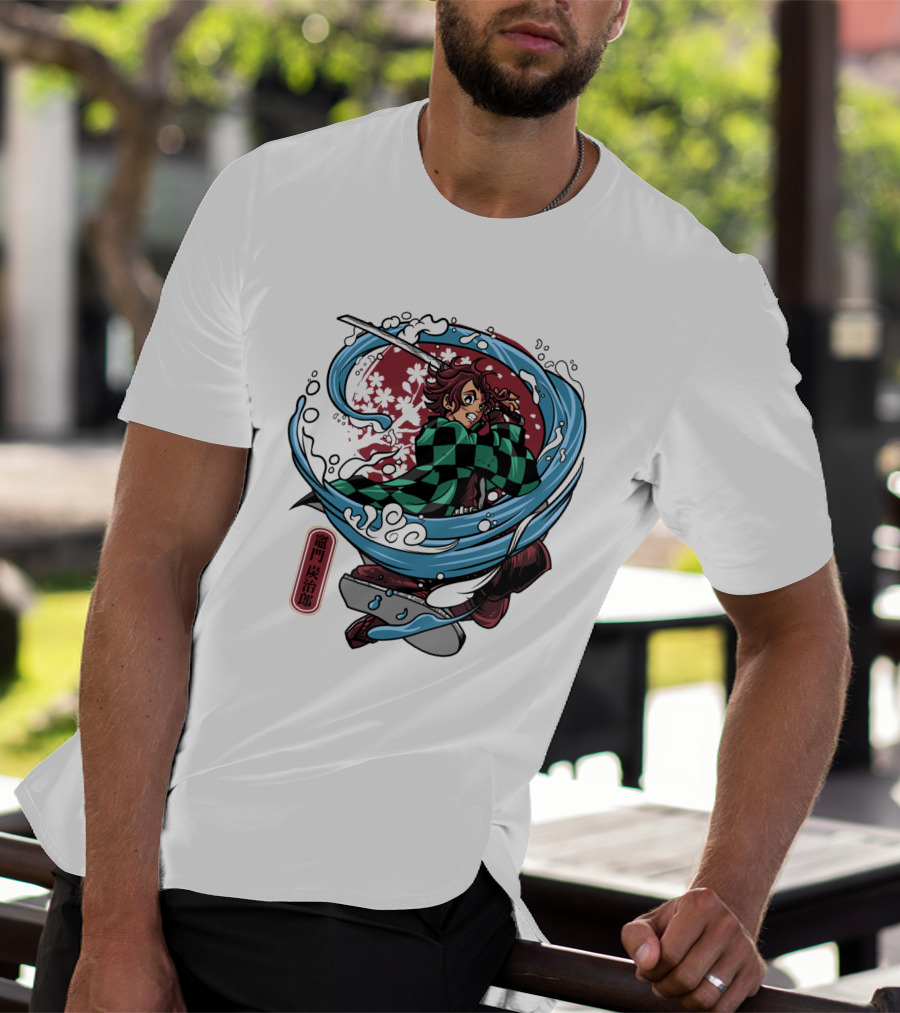 Demon Slayer Kimetsu No Yaiba Tanjiro Kamado Water Breathing Technique T-Shirt