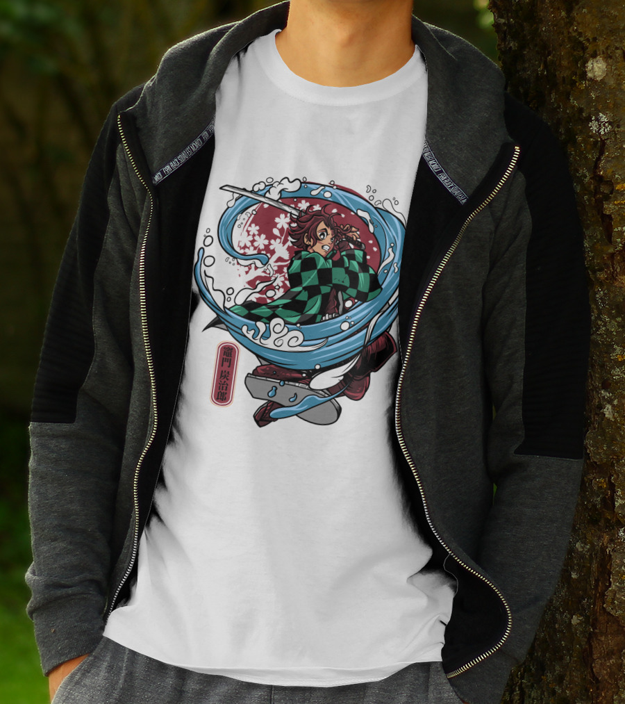 Demon Slayer Kimetsu No Yaiba Tanjiro Kamado Water Breathing Technique T-Shirt