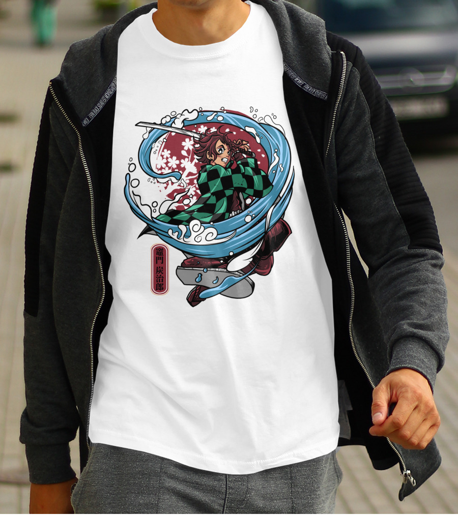 Demon Slayer Kimetsu No Yaiba Tanjiro Kamado Water Breathing Technique T-Shirt