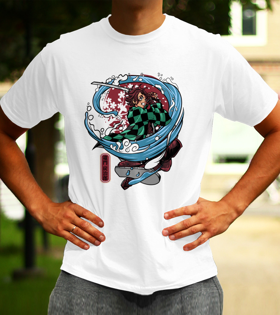 Demon Slayer Kimetsu No Yaiba Tanjiro Kamado Water Breathing Technique T-Shirt