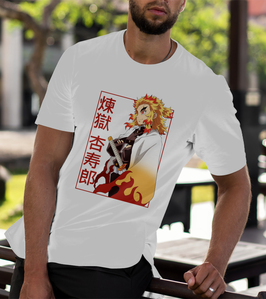 Demon Slayer Kimetsu No Yaiba Rengoku Kyojuro Flame Hashira T-Shirt
