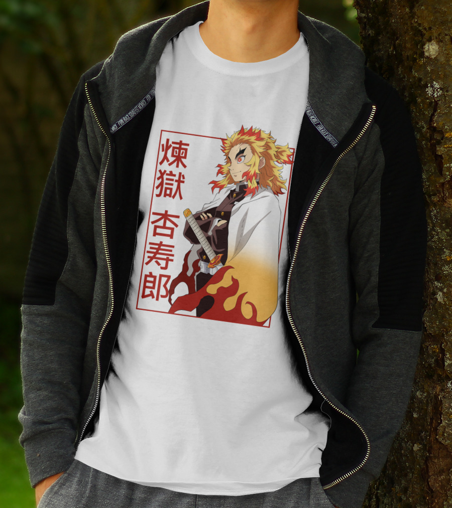 Demon Slayer Kimetsu No Yaiba Rengoku Kyojuro Flame Hashira T-Shirt