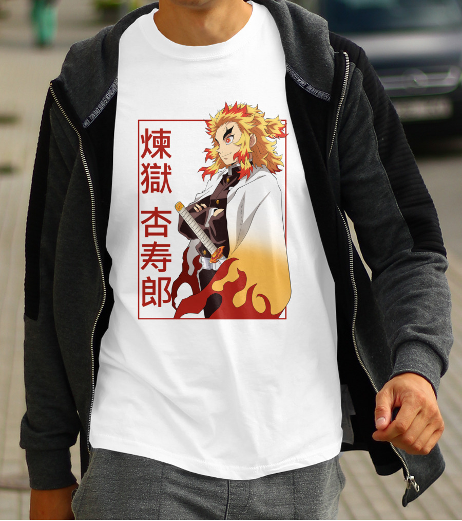 Demon Slayer Kimetsu No Yaiba Rengoku Kyojuro Flame Hashira T-Shirt