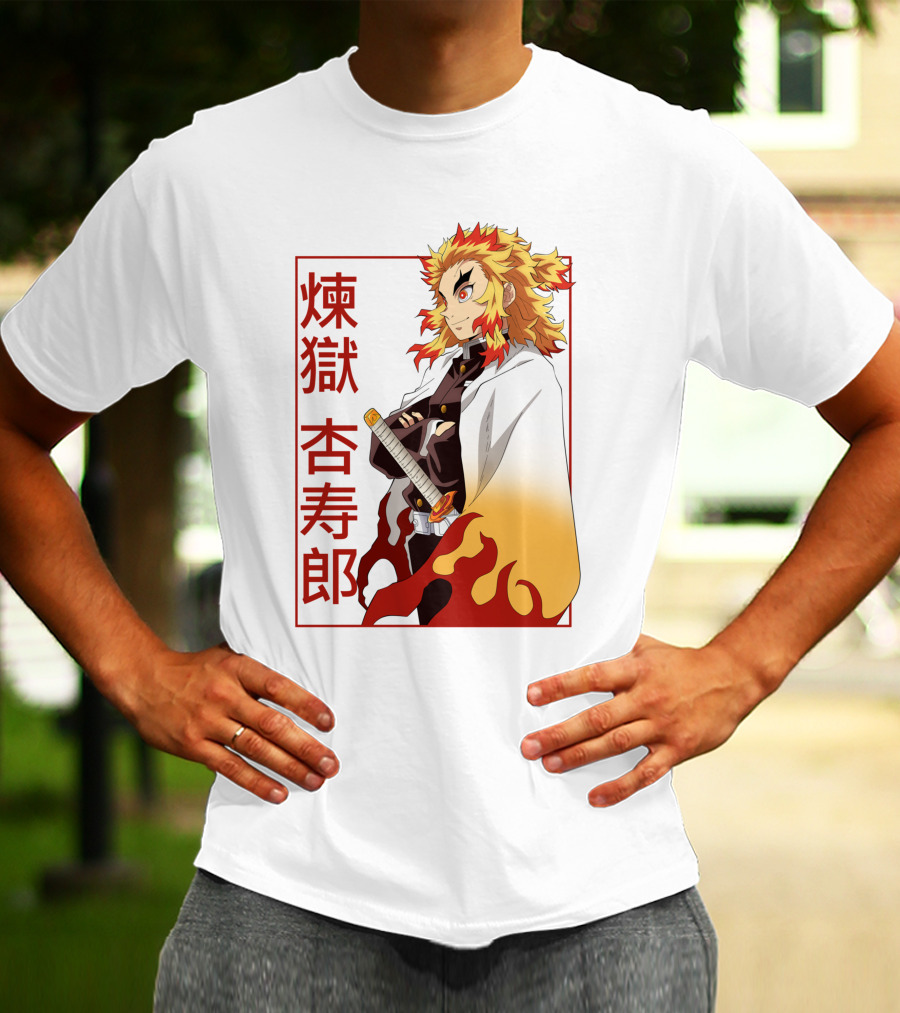 Demon Slayer Kimetsu No Yaiba Rengoku Kyojuro Flame Hashira T-Shirt