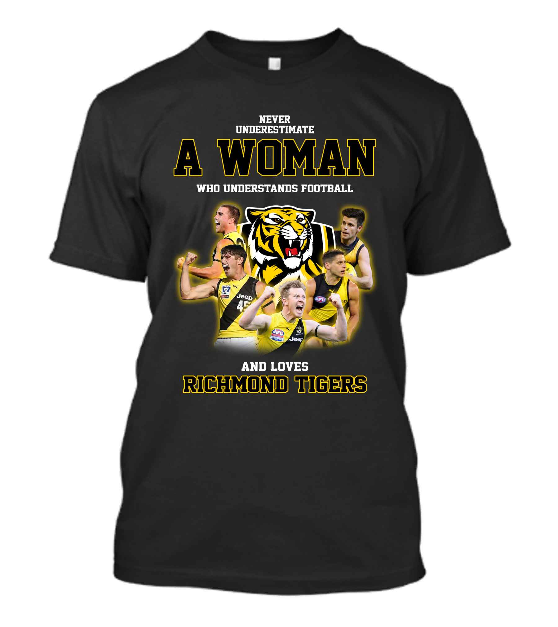 Never Underestimate A Woman Who Understands Football And Loves Richmond Tigers T-Shirt
