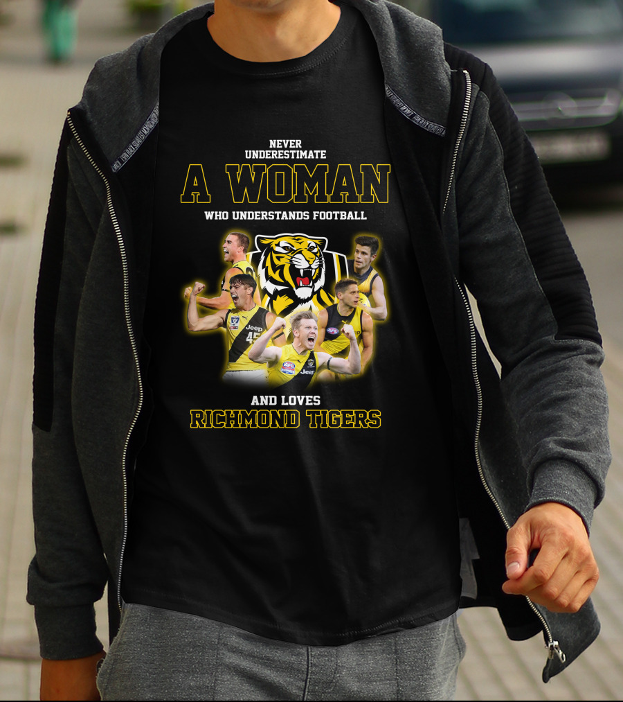 Never Underestimate A Woman Who Understands Football And Loves Richmond Tigers T-Shirt
