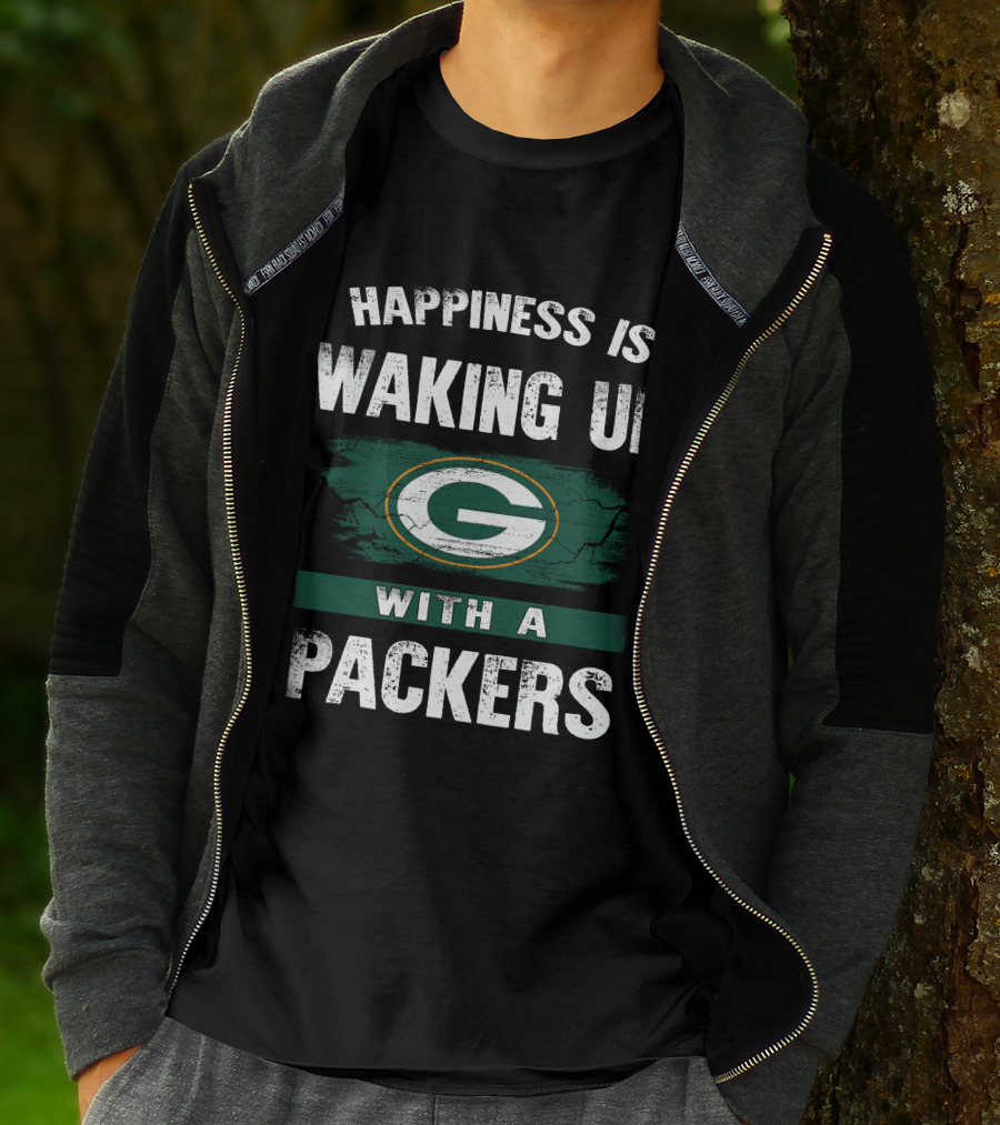Happiness Is Waking Up With A Packers SM06 Green Bay Packers T-Shirt