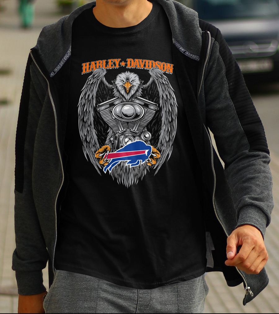 Buffalo Bills Harley Davidson Eagle Engine T-Shirt