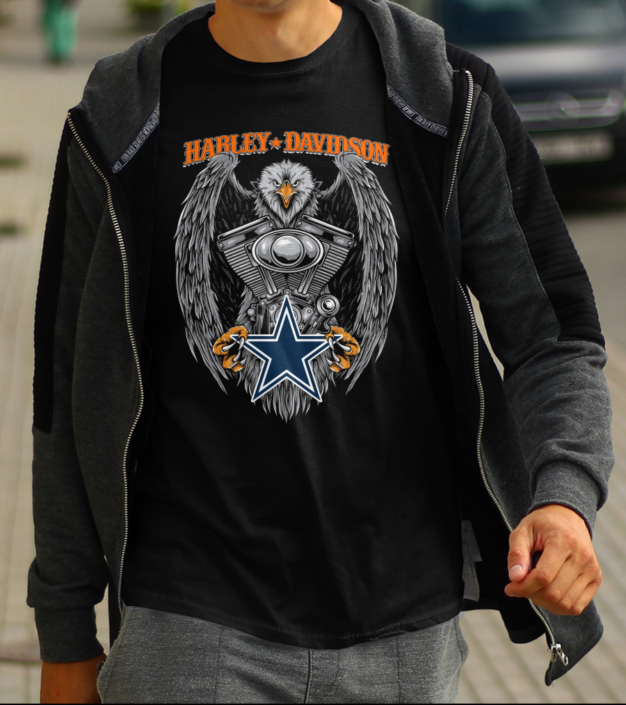 Harley Davidson Eagle Dallas Cowboys Star T-Shirt