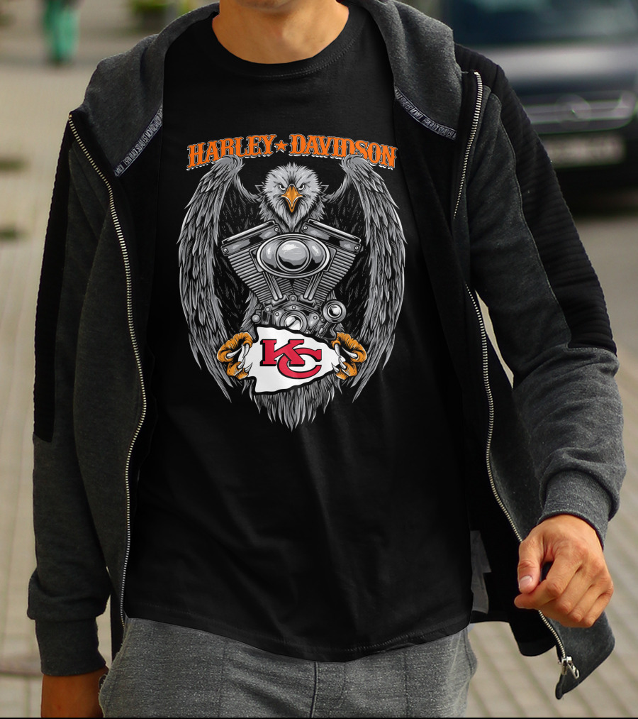 Harley Davidson Kansas City Chiefs Eagle Engine T-Shirt