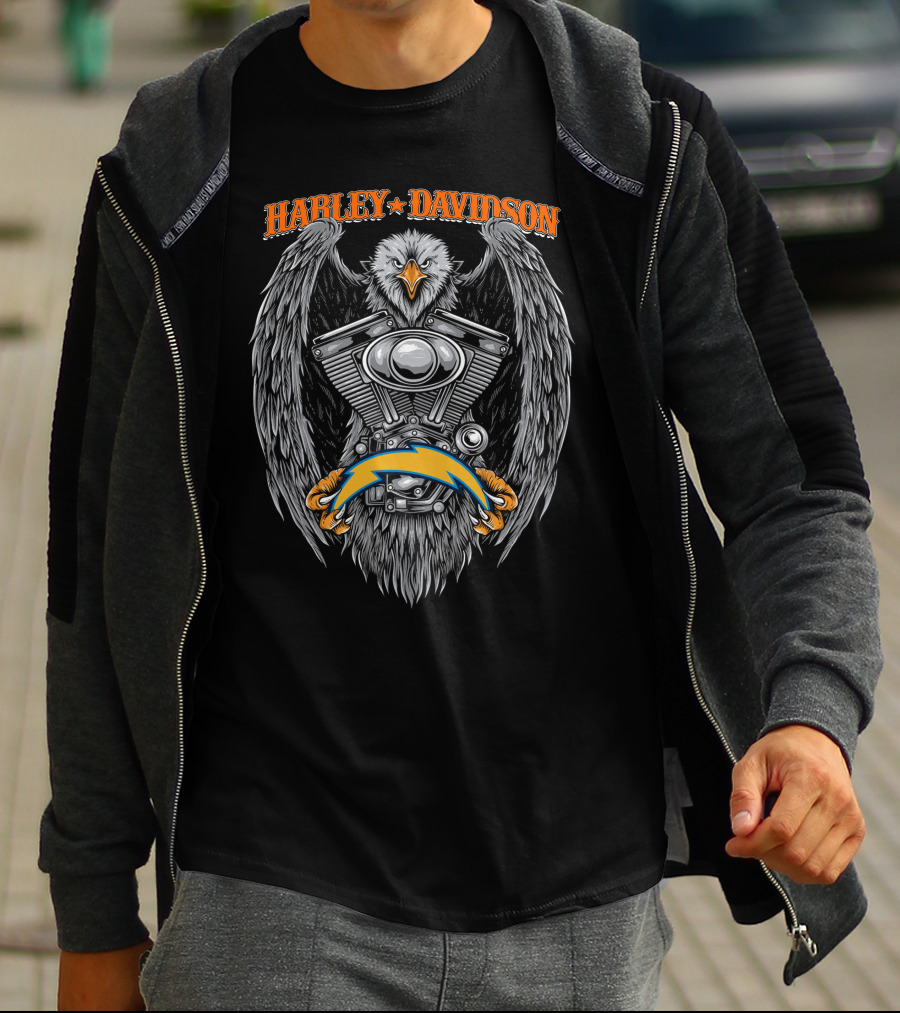 Harley Davidson Los Angeles Chargers Eagle Engine T-Shirt
