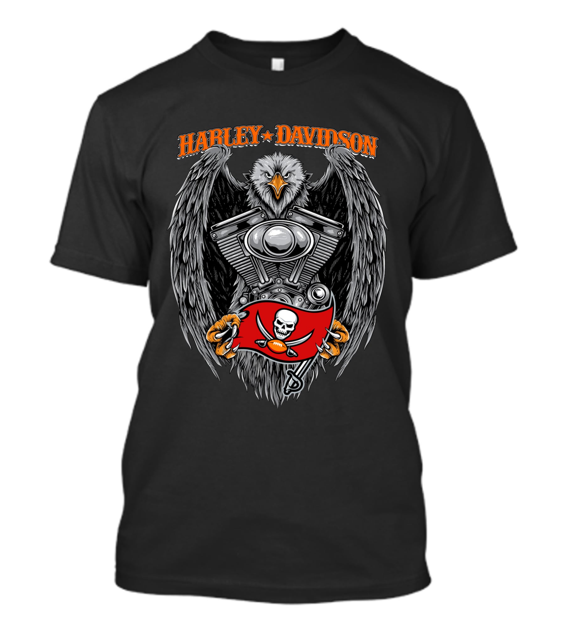 Harley Davidson Tampa Bay Buccaneers Engine Eagle T-Shirt