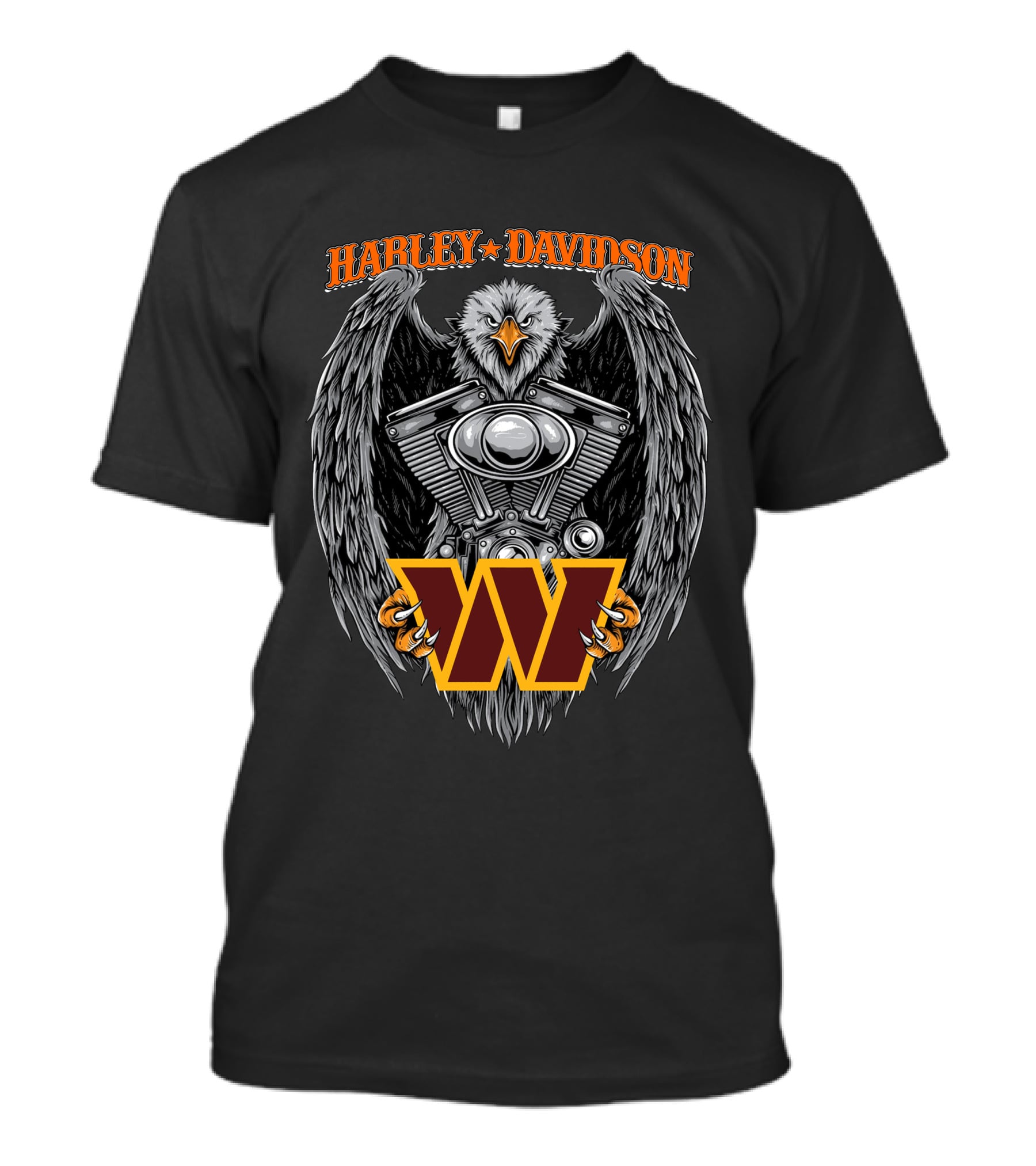 Harley Davidson Eagle Engine Washington Commanders W T-Shirt