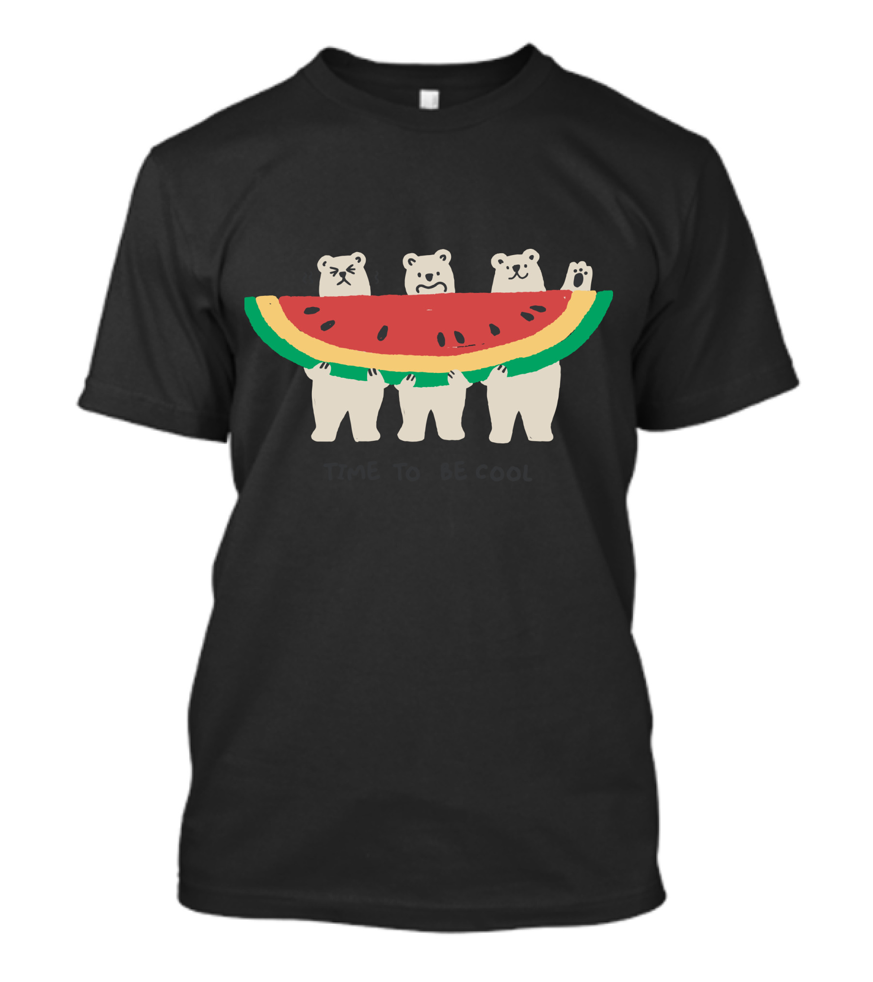 Time To Be Cool Polar Bears With Watermelon T-Shirt