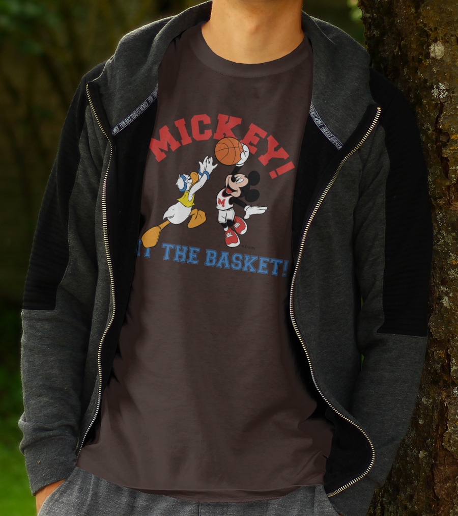 Mickey Hit The Basket Basketball Challenge T-Shirt