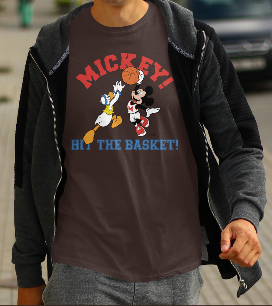 Mickey Hit The Basket Basketball Challenge T-Shirt