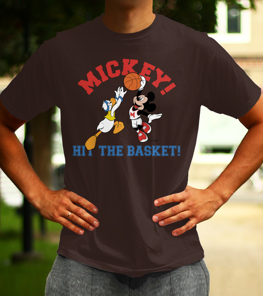 Mickey Hit The Basket Basketball Challenge T-Shirt