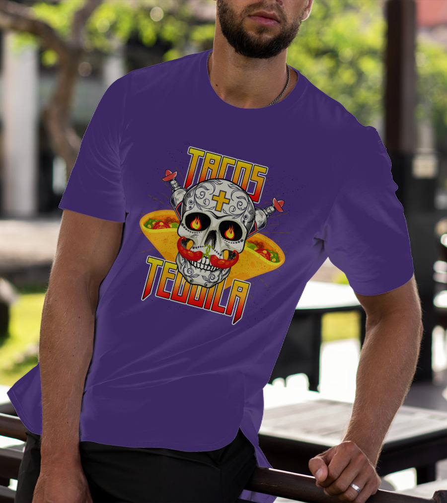 Tacos Tequila Skull Mexican Cuisine Party T-Shirt