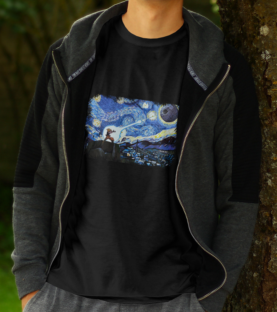 Van Gogh-Ku Starry Night Fusion Battle T-Shirt
