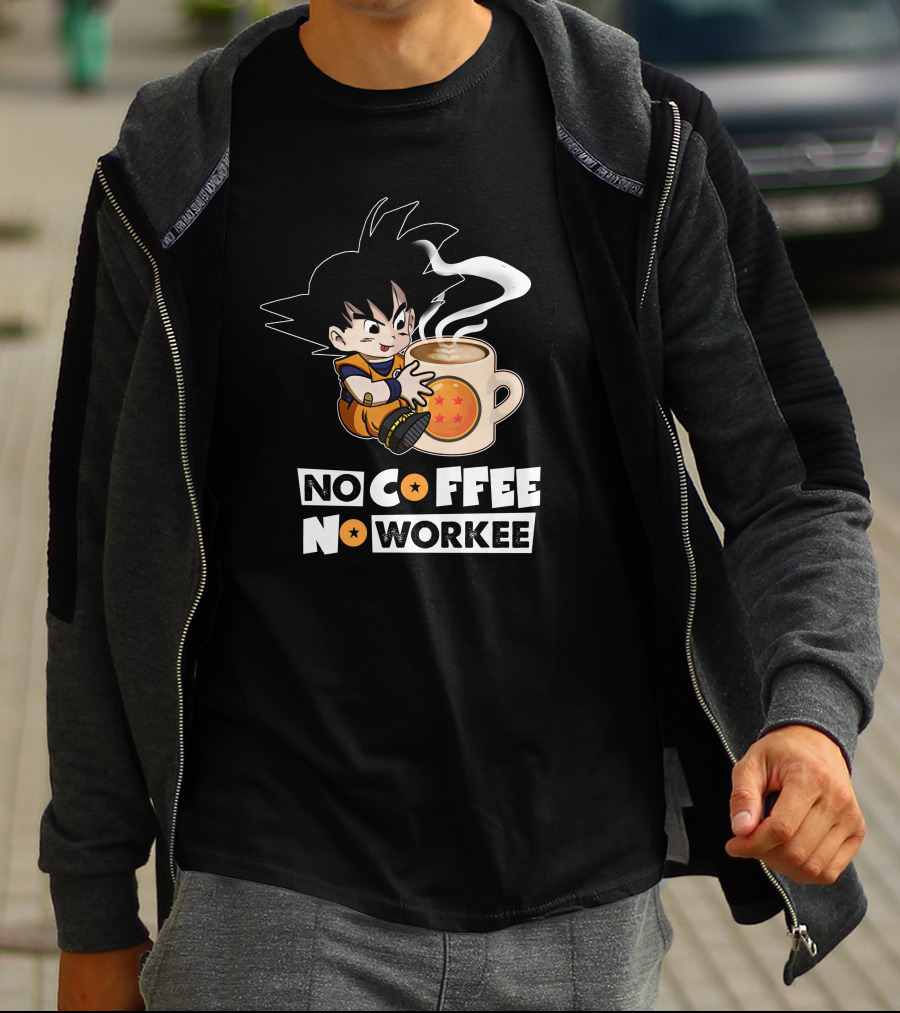 Kid Goku No Coffee No Workee Dragon Ball Mug T-Shirt